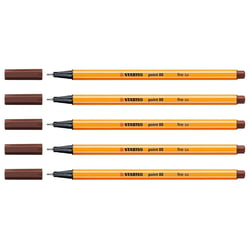 Lot de 5 Stylos feutres pointe fine 0,4 mm - STABILO - Brun - POINT 88
