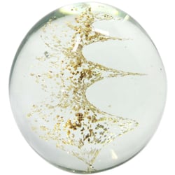 Presse papier en verre paillettes Or 9 cm