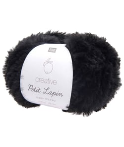Pelote de fourrure Créative Petit Lapin Super Chunky - 100GR - Rico Design 16 Noir