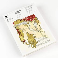 Bloc-notes - A5 - 64 feuilles papier ivoire - 120g - Avec illustrations d'Alphonse Mucha