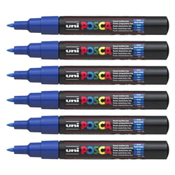 Lot de 6 Marqueurs pointe conique extra-fine POSCA PC1MC 0,7 - 1mm Bleu Foncé POSCA