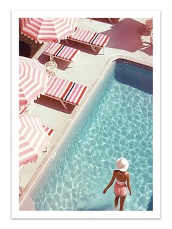 Affiche 50 x 70 cm -  Barbie Core Pool - Grace Digital Art Co