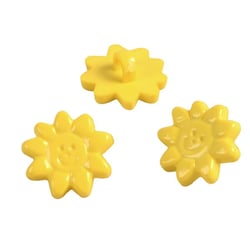 Bouton enfant soleil jaune 15mm