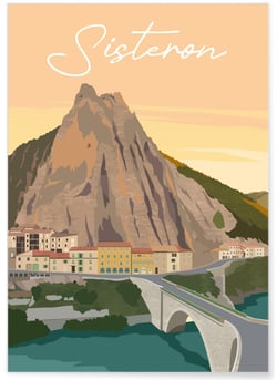 Affiche ville Sisteron | A3 : 29,7x42cm