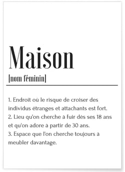 Affiche Définition Maison | A3 : 29,7x42cm