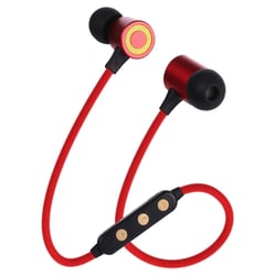 Ecouteurs Bluetooth Sport Sans Fil Avec Absorption Magnétique Et Carte TF Rouge YONIS