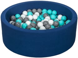 Piscine à balles Aire de jeu + 200 balles bleu marine blanc,gris,turquoise - Velinda