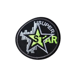 Lot de 3 écussons thermocollants sport super star 5,2cm x 5,2cm