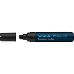 Lot de 10 marqueurs permanents SCHNEIDER Maxx 280 - Pointe biseautée 4-12 mm - Noir