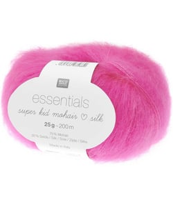 Fil à tricoter Essentials Super Kid Mohair Loves Silk 25 gr - Rico Design 65 Néon Pink