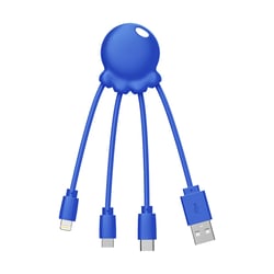 XOOPAR Câble 3 en 1 Octopus USB A/micro USB & USB C & Lightning 0,1m Bleu