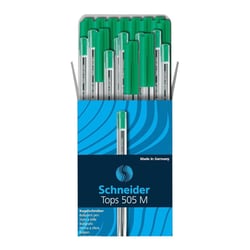 Boîte de 50 stylos à bille - Vert - Pointe moyenne - Schneider - Tops 505 M