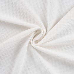 Tissu Nid d'abeille envers éponge uni Bambeluxe Ecru