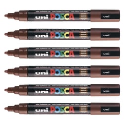 Lot de 6 Marqueurs pointe conique moyenne POSCA PC5M 1,8 - 2,5mm Marron POSCA