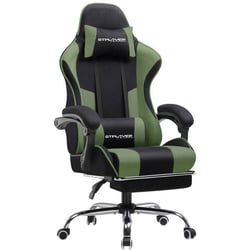 Chaise gaming ergonomique GTPLAYER - Tissu - GT800A - Noir/vert - 50 x 50 x 125 cm