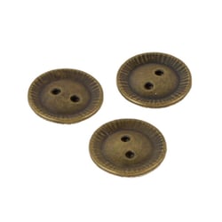 Bouton 2 trous soleil cuivre vieilli 18mm