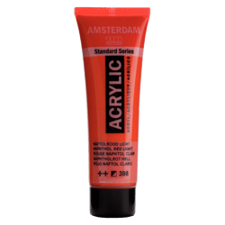 Peinture acrylique en tube - Rouge naphtol clair - 398 - Amsterdam - 20ml