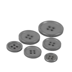Bouton rond 4 trous classique gris
