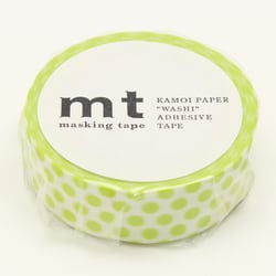 Masking Tape - Pois vert citron - 7 m x 15mm