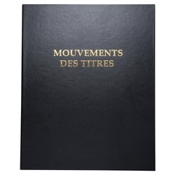 Reliure registre 32x26cm 4 anneaux avec recharge de 100 feuillets imprimés - Mouvements de titre - Noir - Exacompta
