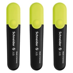 Lot de 3 surligneurs pointe biseautée 1+5 mm - SCHNEIDER - Jaune - Job