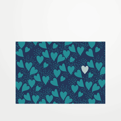 Carte postale - Claire Priou - Coeurs bleus