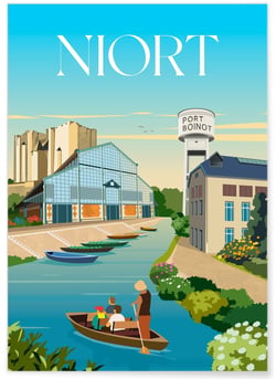 Affiche ville Niort 2 | A3 : 29,7x42cm