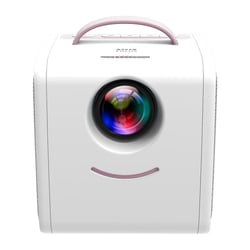 Mini Videoprojecteur Portable 1080P LED Enfant 30 Lumens HDMI USB Pink White YONIS