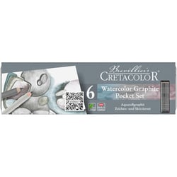 Crayons graphite et couleur aquarelle - Boîte de 6 pièces - Beaux-arts - Cretacolor Watercolor graphite