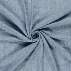 Tissu Polyester aspect Lin uni chiné Bleu denim