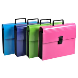 Trieur valisette avec poignée 12 compartiments Iderama - A4 - Couleurs assorties - x 4 - Exacompta