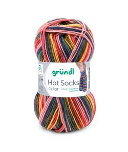 Laine à chaussettes à tricoter HOT SOCKS COLOR - Grundl - certifiée Oeko-Tex 417 Multicolore