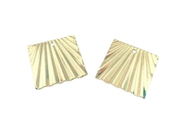 2 Breloques carrées plissées 17*17mm doré