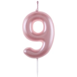 Bougie Chiffre 9 - Rose Pastel