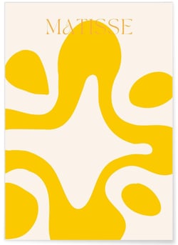 Affiche Matisse 'Composition Soleil' – Abstraction en jaune | A3 : 29,7x42cm