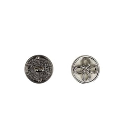 Lot de 3 boutons métal fleur argent