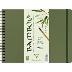 Carnet - Aquarelle - 16 x 21 cm - Spirale - 20 feuilles - Clairefontaine - Bamboo