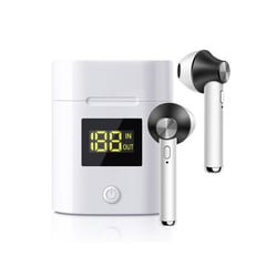 Avizar Écouteurs Sans Fil Bluetooth 5.0 TWS Modèle JeezPro avec Affichage LED Noir