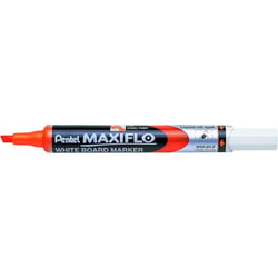 Lot de 12 marqueurs tableaux blancs effaçables - PENTEL - Pointe biseautée moyenne - Orange - MAXIFLO