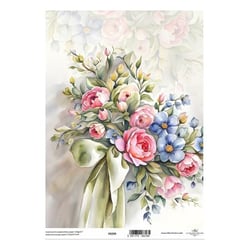 Feuille papier calque, papier velin scrapbooking Itd Collection BOUQUET DE FLEURS 259