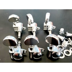 6 Mecaniques Bain d'Huile Wilkinson Chrome avec boutton Haricot, vis droite