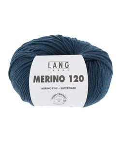 Pelote de laine à tricoter MERINO 120 - Lang Yarns Bleu (133)
