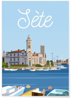 Affiche ville de Sète | A3 : 29,7x42cm