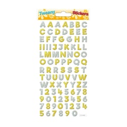 95 Autocollants réutilisables - Relief 3D - Alphabet et chiffres - Paillettes dorées et argentées