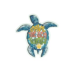Lot de 3 écussons thermocollants good vibes save the sea turtles 6cm x 5,8cm