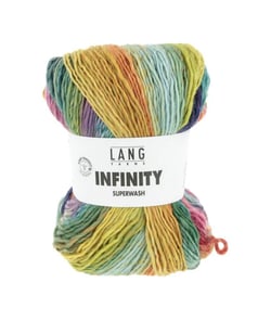 Pelote de Laine INFINITY - 100gr - Lang Yarns - 100% Mérinos Extrafine Superwash - Couleurs aléatoires, rendu artistique unique 01 Multicolore