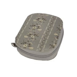 Pochette à couture 14cmx9cm imprimé fleurs fonds gris