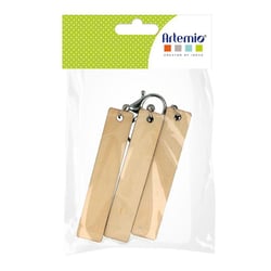 Set 3 porte-clés rectangles 10x2 mm - Artemio