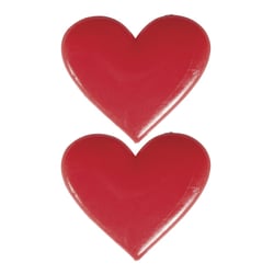 Motif de cire: Coeur, rouge classique, 2,3x2cm, 2 pces