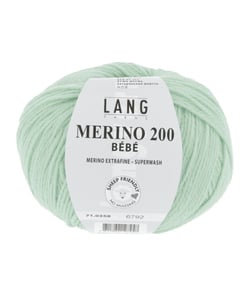Pelote de laine à tricoter pour layette MERINO 200 BEBE - Lang Yarns 358 Vert